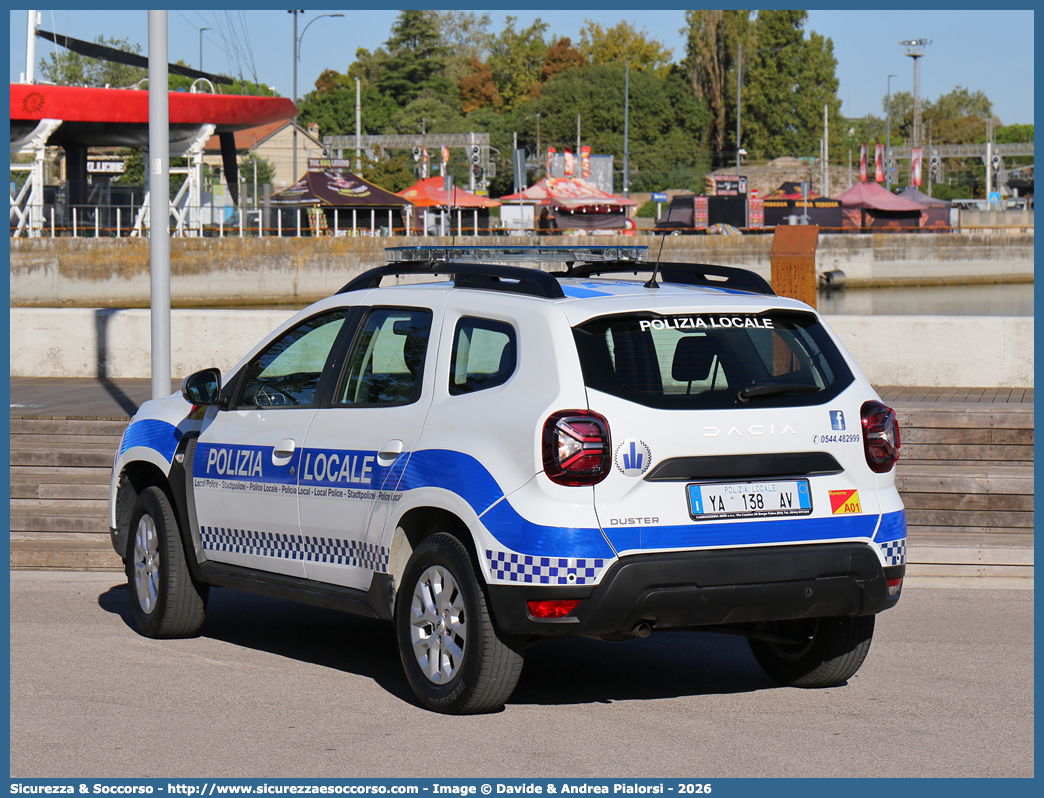 Polizia Locale YA138AV
Polizia Locale
Comune di Ravenna
Dacia Duster II serie restyling
Allestitore Focaccia Group S.r.l.
Parole chiave: Polizia;Locale;Municipale;Ravenna;Dacia;Duster;Focaccia;YA138AV;YA 138 AV