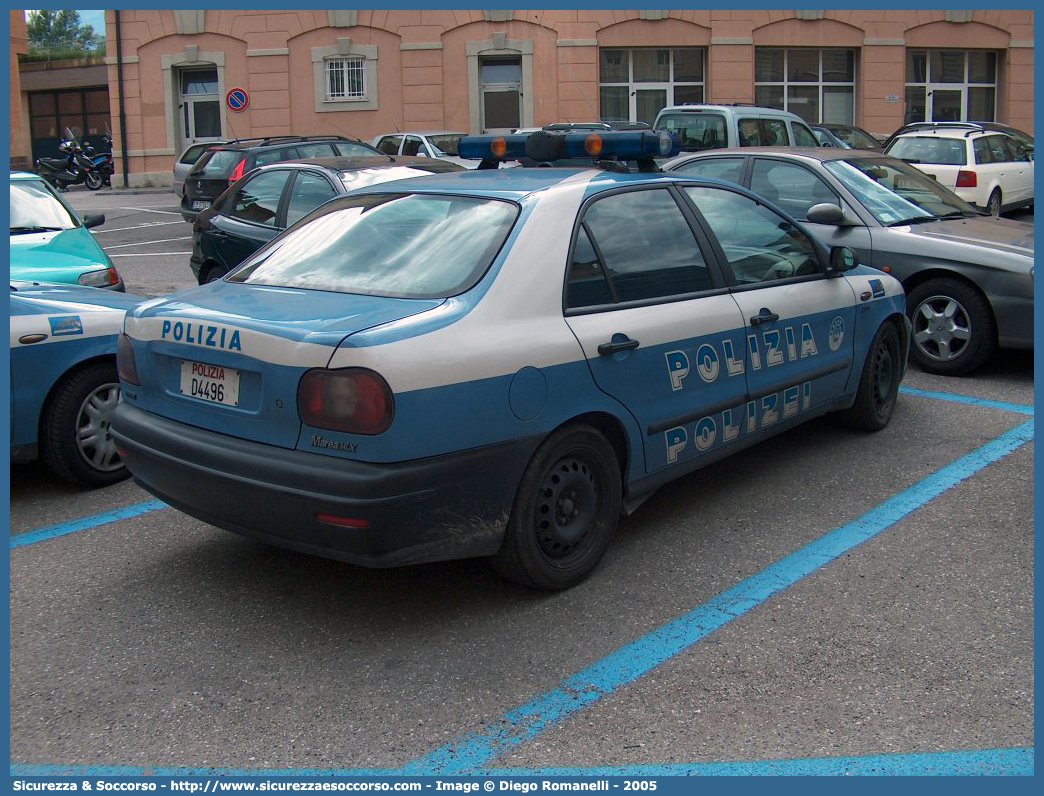 Polizia D4496
Polizia di Stato
Questura di Bolzano
Squadra Volante
Fiat Marea
Parole chiave: PS;P.S.;Polizia;di;Stato;Squadra;Volante;Questura;Bolzano;Fiat;Marea