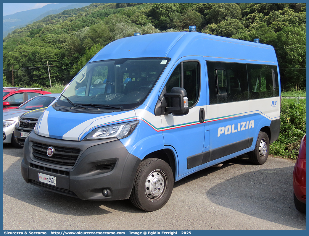 Polizia M4506
Polizia di Stato
Fiat Ducato III serie II restyling
Allestitore Elevox S.r.l.
Parole chiave: PS;P.S.;Polizia;di;Stato;Fiat;Ducato;X290;Elevox
